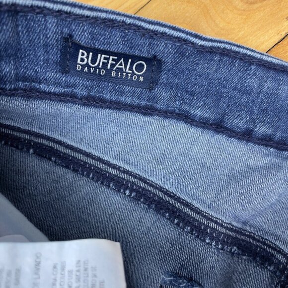 BUFFALO DAVID BITTON NWT Mid Rise Bootcut Queen Whiskered & Sanded Blue Jeans 30 - Picture 8 of 16